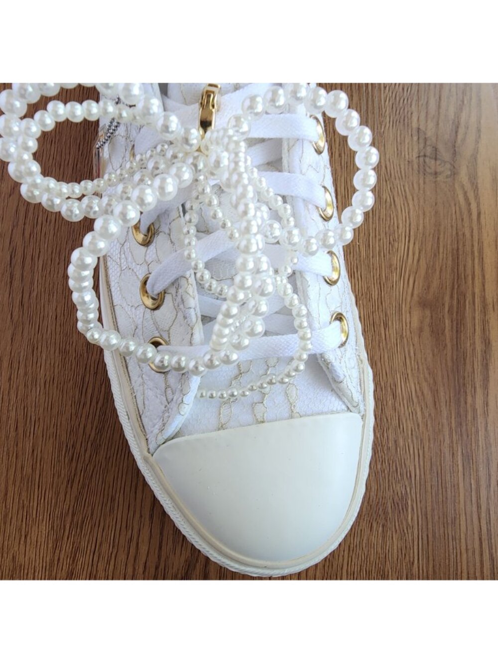 Converse Chuck Taylor Platform Pearls Lace 8.5 Women Shoes Party Sneaker A15197C - Picture 14 of 16